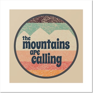 The Mountains are Calling Textured Stripes Posters and Art